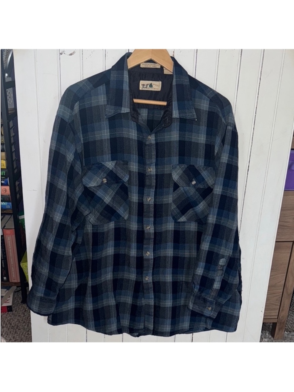 Northwest Territory Vintage Flannel Short Blue Size 2XL